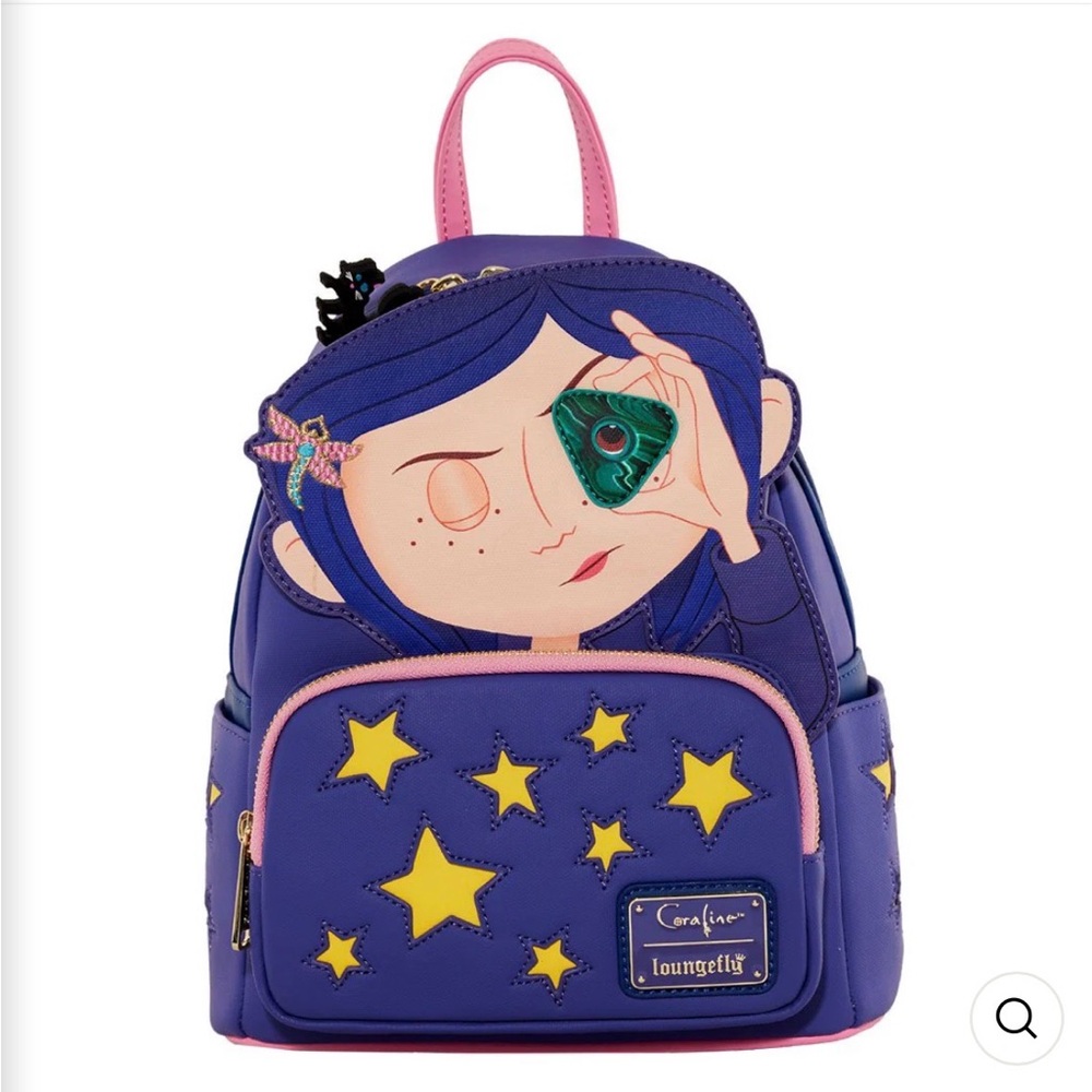 Loungefly Coraline Kids Backpack - Purple and Yellow